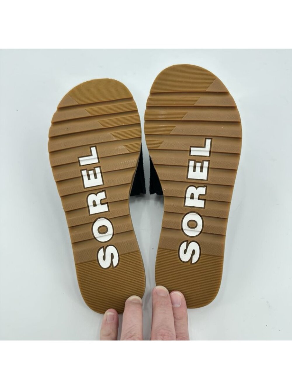 SOREL Ella 6.5 Block Black Leather women’s SLIP ON‎ slide sandals lugg sole - Picture 7 of 8